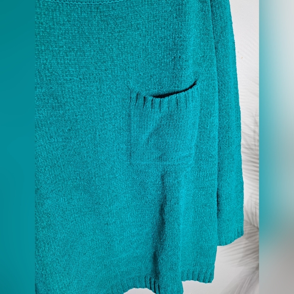 Vintage 1980's Jennifer Moore Chunky Knit Pullover Sweater Rich Green Sz LG - Picture 3 of 4